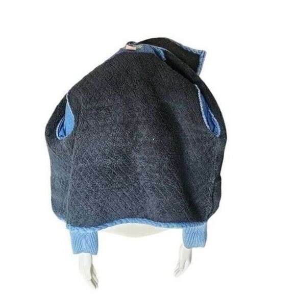 Blue Willi’s Vintage Quilted Denim Snap Button Jacket Medium Denmark Made - Picture 4 of 7